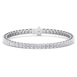 Princess Cut Natural Diamond Tennis Bracelet 18K White Gold