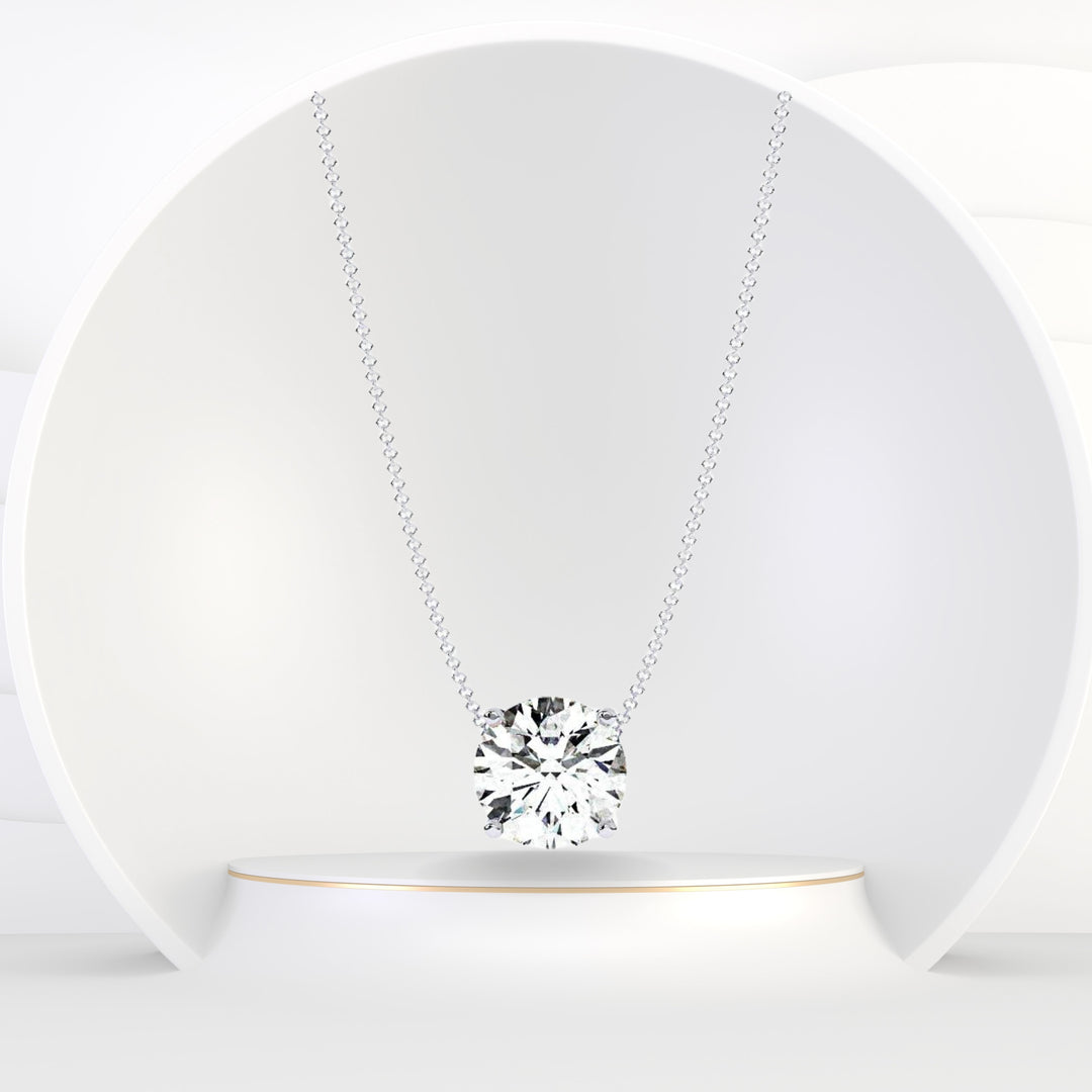 Classic Round Natural Diamond Pendant - Gem Jewelers Co