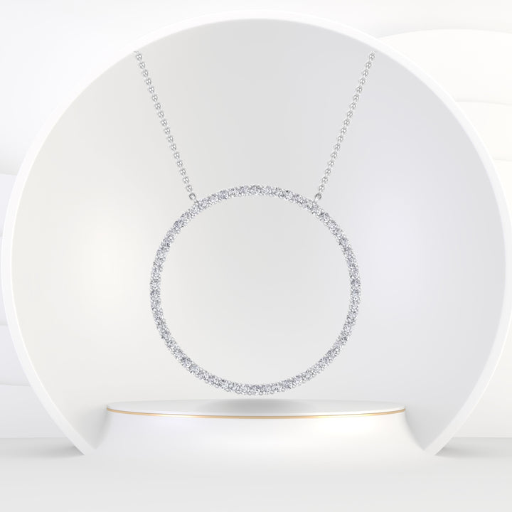 Rome - Big Diamond Circle Necklace - Gem Jewelers Co