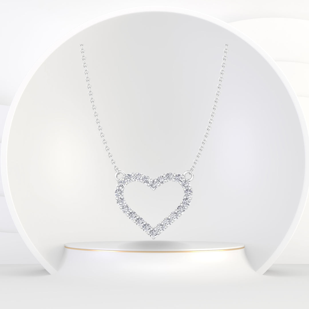 Fiji - Heart Shape Diamond Pendant Necklace ( 0.70ct ) - Gem Jewelers Co