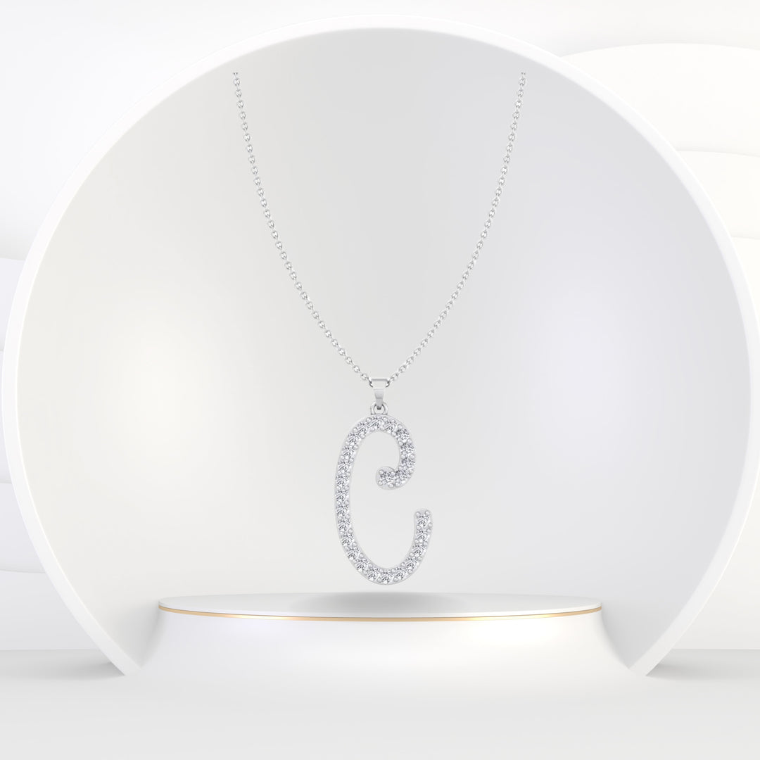 .35CT T.W. Custom Diamond Initial Pendant Necklace - Gem Jewelers Co