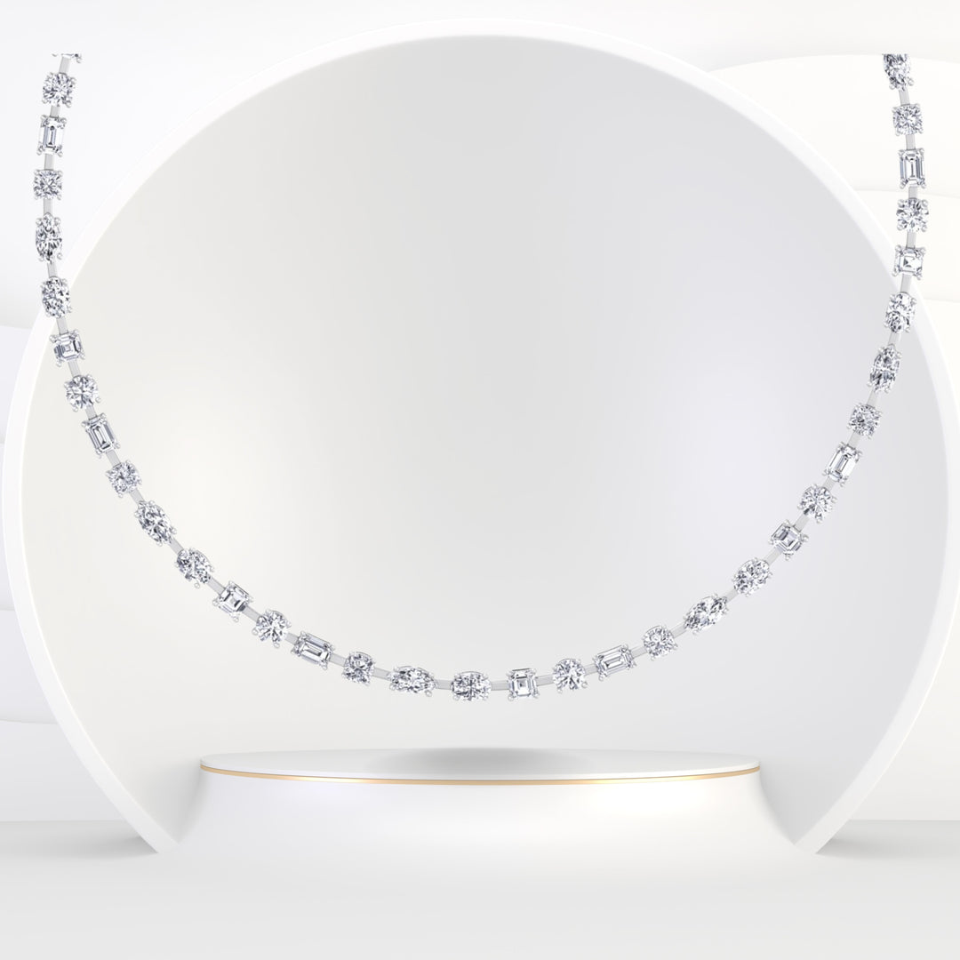 Selani - Multi Shape Diamond Tennis Necklace - Gem Jewelers Co