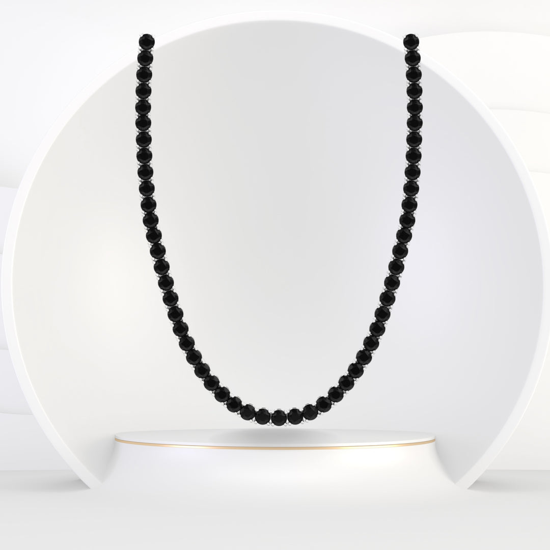 Riley - 15 Carat Black Diamond Tennis Necklace ( Unisex )