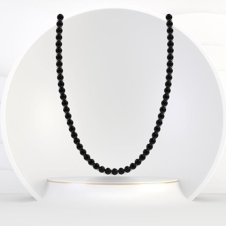 Riley - 15 Carat Black Diamond Tennis Necklace ( Unisex ) - Gem Jewelers Co