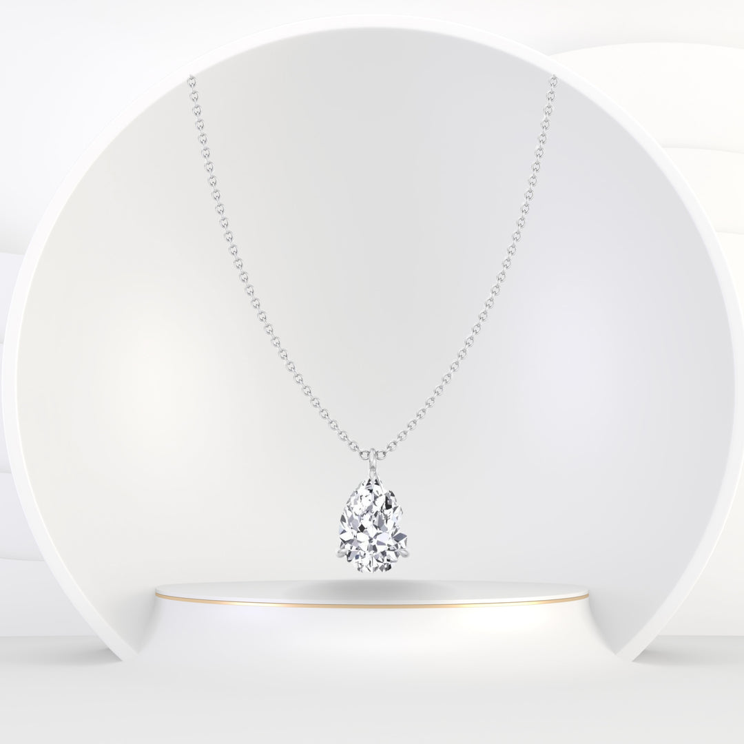 Fia - .35CT Pear Shape Diamond Pendant - Gem Jewelers Co