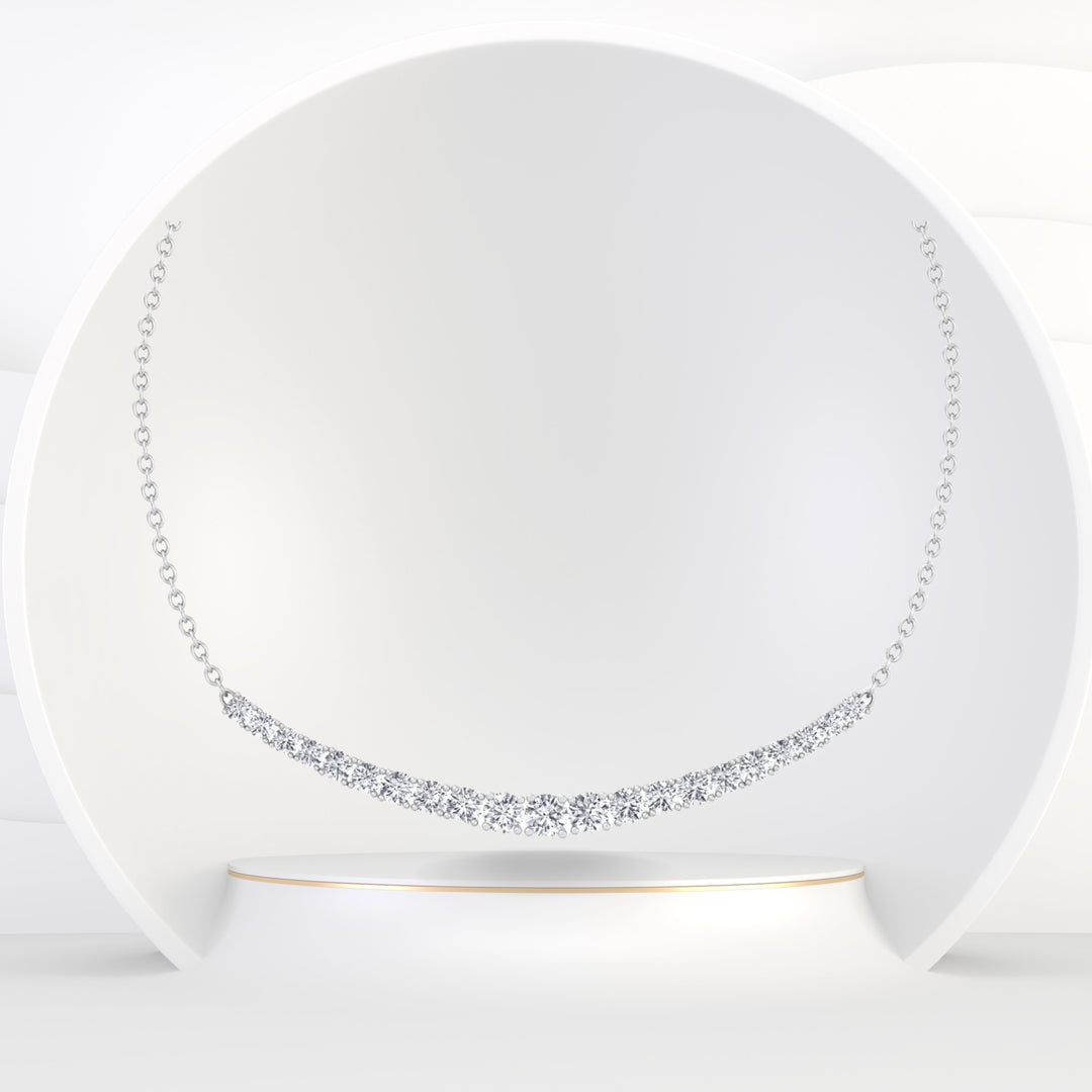 Elosa - Graduated Diamond Tennis Necklace with Chain - Gem Jewelers Co