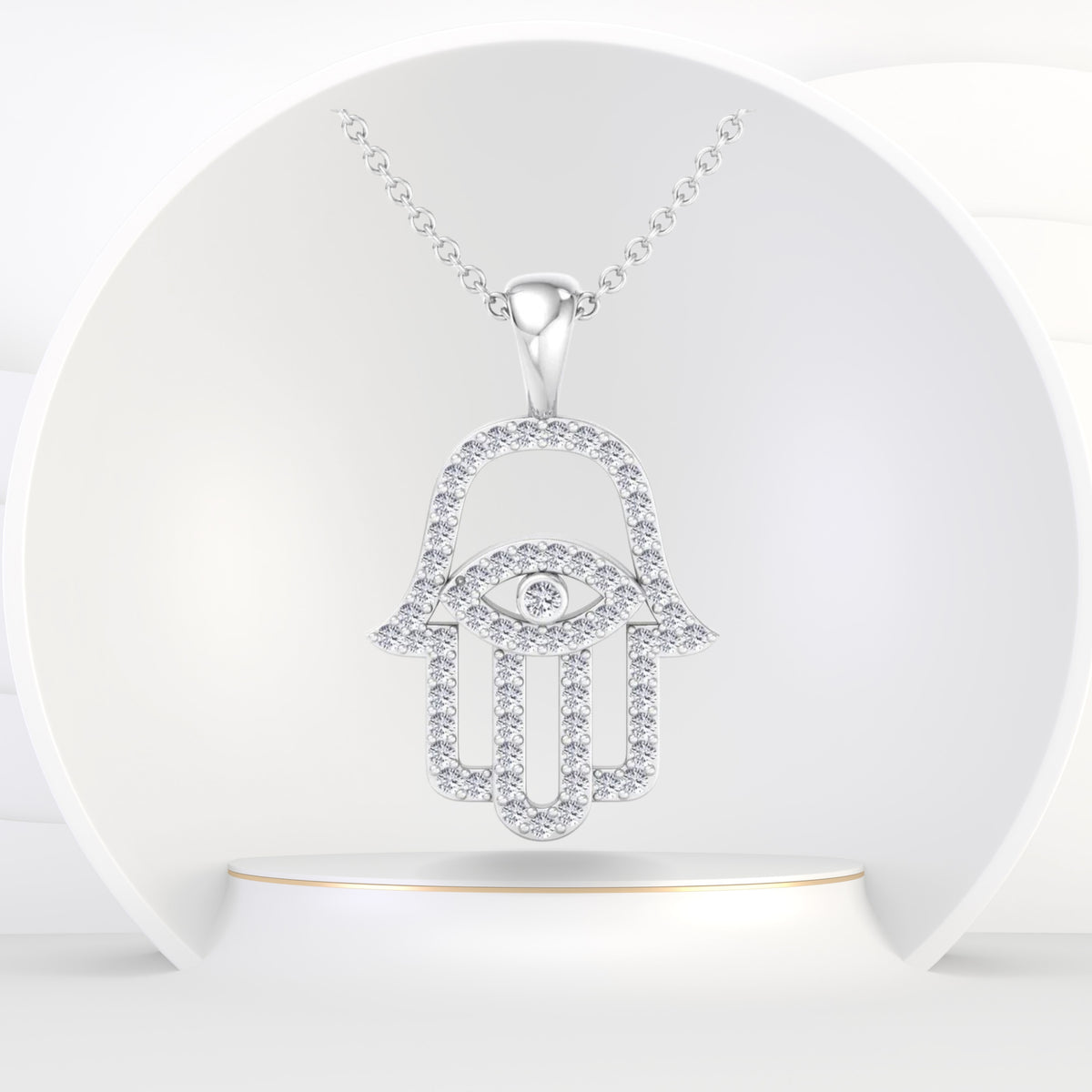 Habib - 1.20CT Diamond Hamsa Pendant Necklace - Gem Jewelers Co