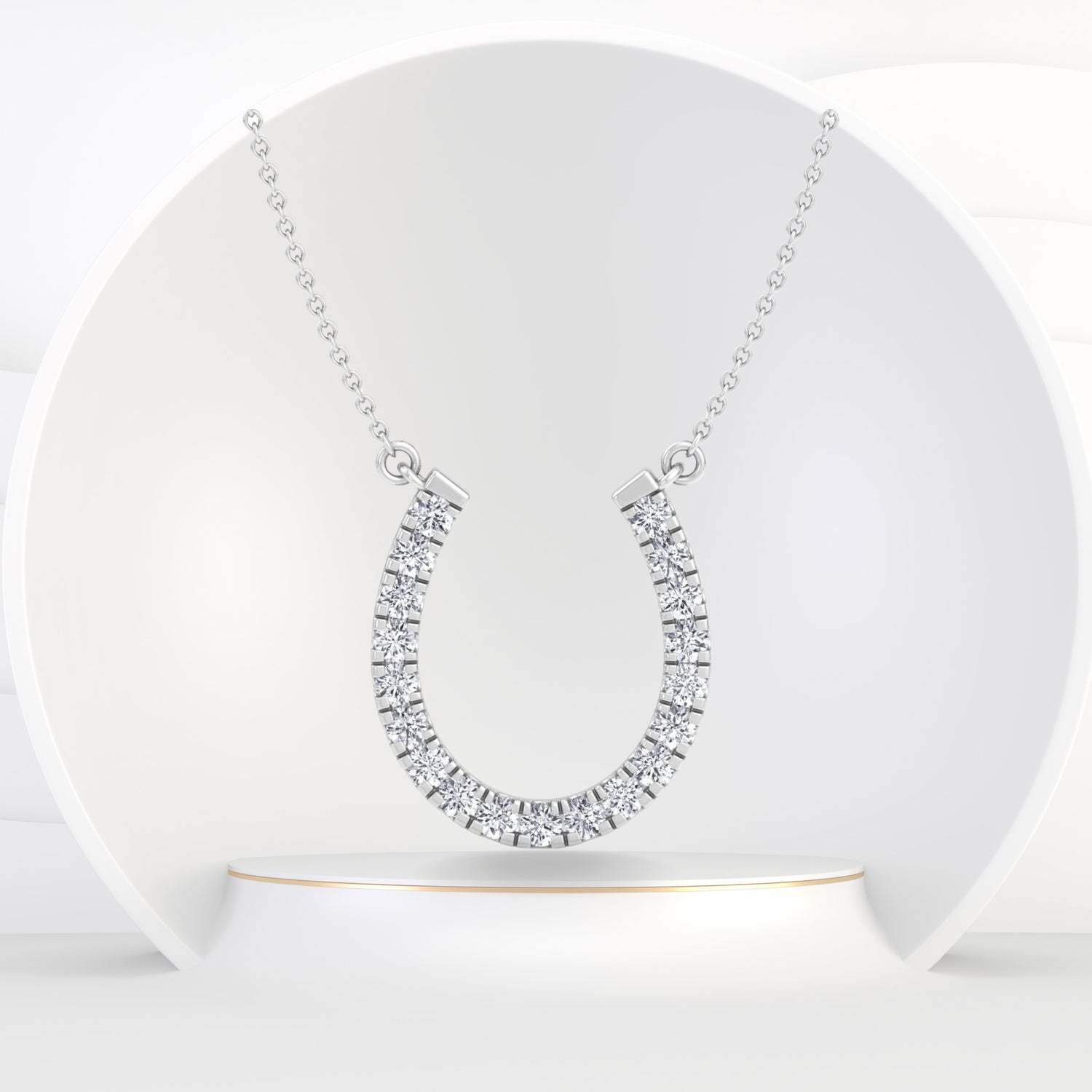 Meldive - 1.25CT Diamond Horseshoe Pendant - Gem Jewelers Co