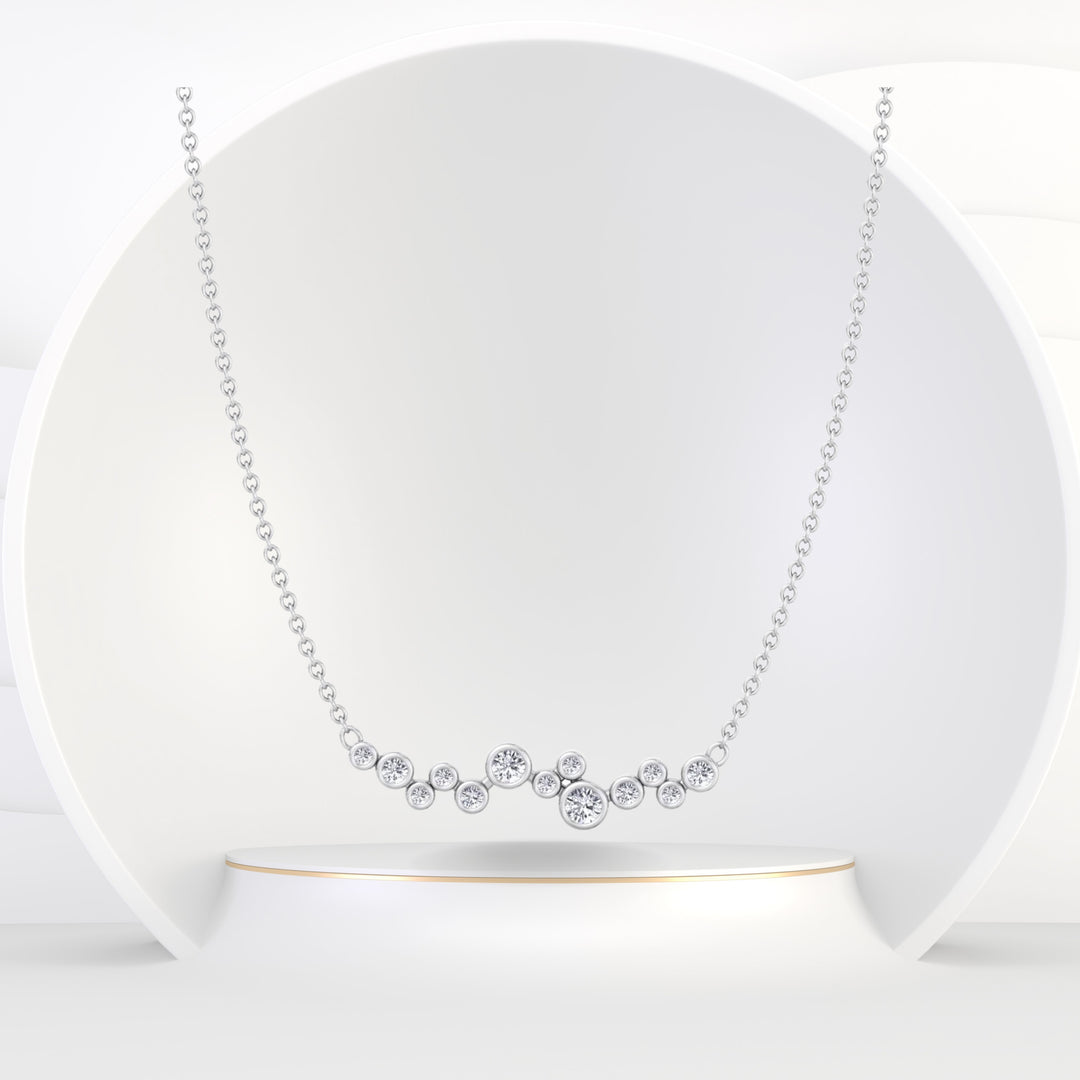 Leonila  - 1/2 Carat TW Bezel Diamond Bar Pendant Necklace