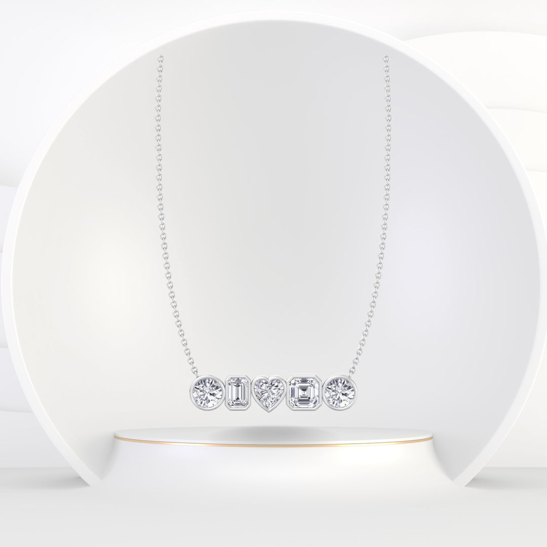 Messina - Bezel Set Multi Shape Diamond Pendant