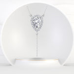 Hannah - 1.20CT Pear Shape Halo Diamond Lariat Necklace - Gem Jewelers Co