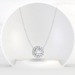 Davy -  Round Halo Diamond Pendant - Gem Jewelers Co