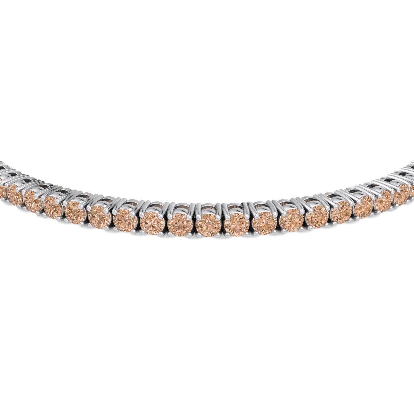 Champagne Diamond Tennis Bracelet 14K Solid Gold