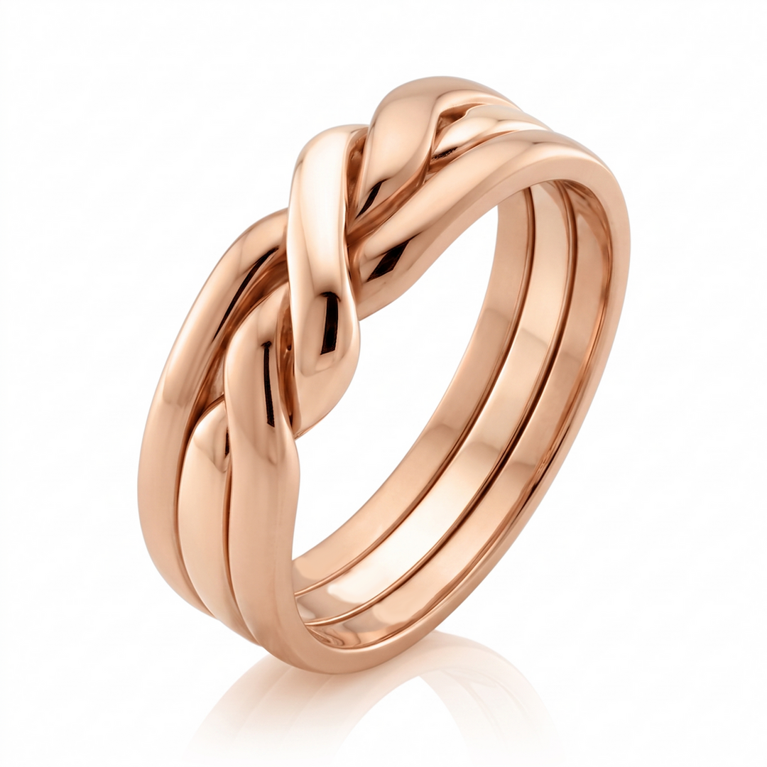 Knotted Puzzle Men's Solid Gold Band RG