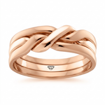 Knotted Puzzle Men's Solid Gold Band RG 2