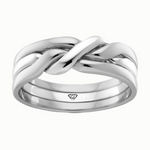 Knotted Puzzle Men's Solid Gold Band WG 2