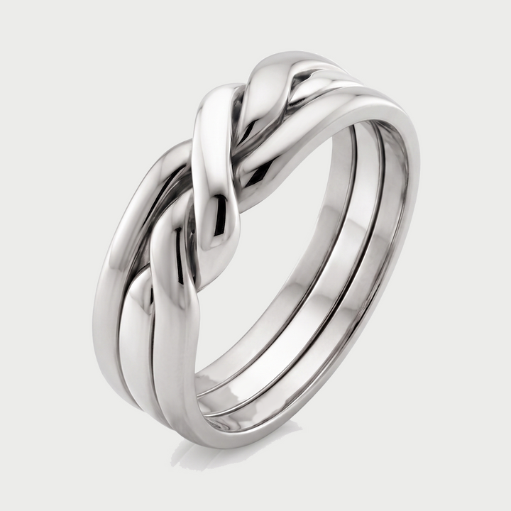 Knotted Puzzle Men's Solid Gold Band WG