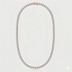 Bezel Set Emerald Shape Natural Diamond Tennis Necklace RG2