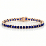 Natural Blue Sapphire Round Bezel Tennis Bracelet RG 2