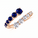 Round Cut Natural Blue Sapphire and Diamond Wrap Ring RG 2