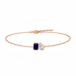 RG Blue Sapphire Emerald & Pear Shape  Diamond Bracelet front view