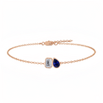 RG Emerald & Blue Sapphire Pear Shape  Natural Diamond Bracelet front view