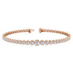 Bezel Set Graduated Natural Diamond Tennis Bracelet RG