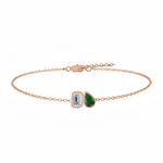 RG Emerald & Green Pear Shape Diamond Bracelet Front View