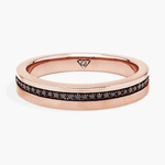 Men's Black Natural Diamond Pavé Edge Wedding Ring RG