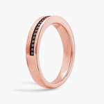 Men's Black Natural Diamond Pavé Edge Wedding Ring RG 2
