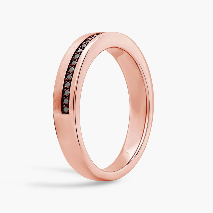 Men's Black Natural Diamond Pavé Edge Wedding Ring RG 2