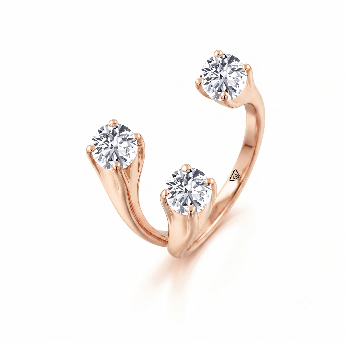 Round Shape Natural Diamond Constellation Trinity Ring RG