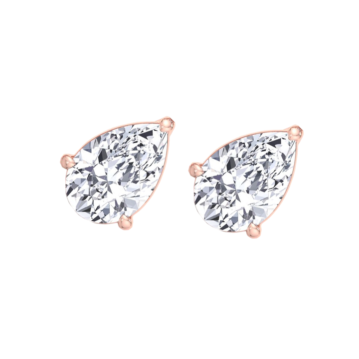 Pear Shaped East West Natural Diamond Studs RG 2