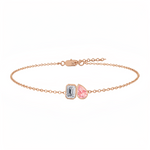 RG Natural Pink Sapphire Pear Shape & Diamond Emerald Shape Bracelet 1