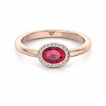Natural Oval Shape Red Ruby Halo Engagement Ring RG 2