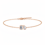 RG Toi Et Moi Emerald & Pear Shape Diamond Bracelet front view