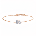 RG Emerald & Pear Shape in 4 Prong  Diamond Bracelet front view