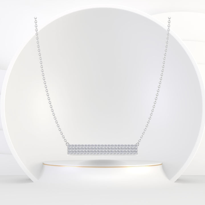 Rabiya - 1/2 Carat TW Pave Set Diamond Bar Pendant