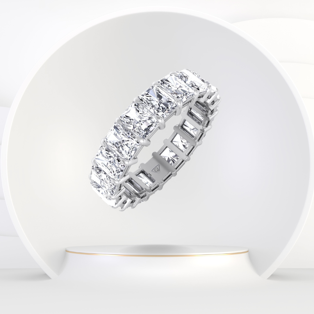 Radiant Cut Natural Diamond Eternity Band