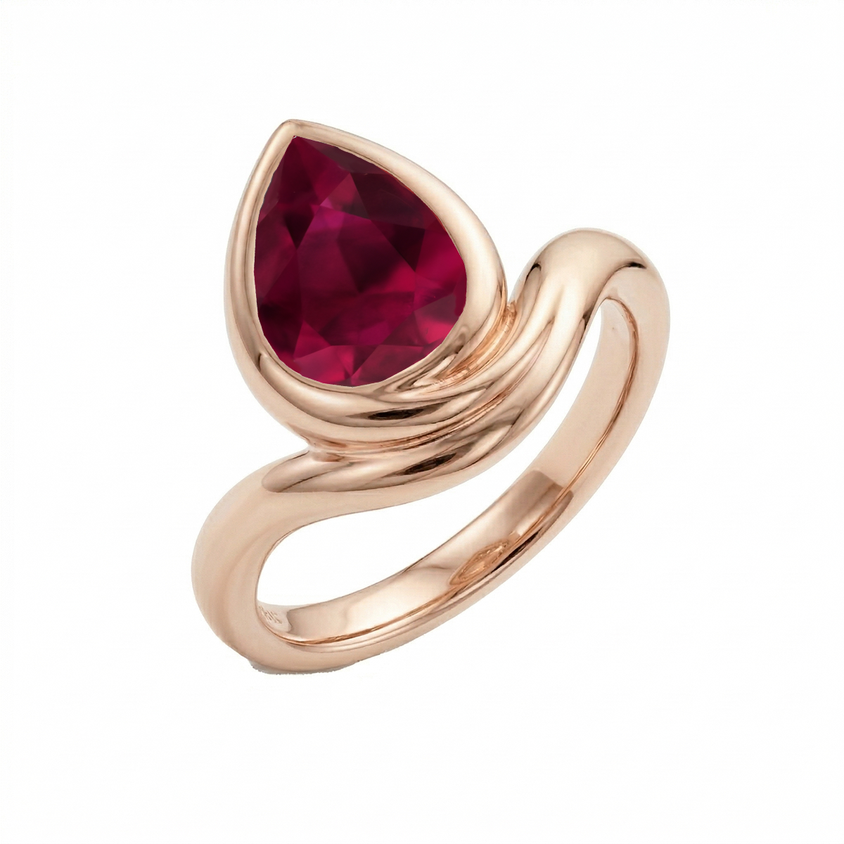 Pear Shape Red Ruby Pinky Ring RG 2