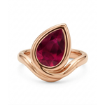 Pear Shape Red Ruby Pinky Ring RG