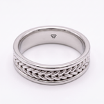 Men's Woven Braided Solid Gold Band Ring lifestyle WG 2