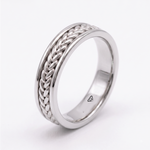 Men's Woven Braided Solid Gold Band Ring WG