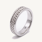 Men's Woven Braided Solid Gold Band Ring