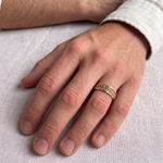 Men's Woven Braided Solid Gold Band Ring lifestyle YG