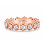 Honeycomb Round Cut Natural Diamond Eternity Band rose 
