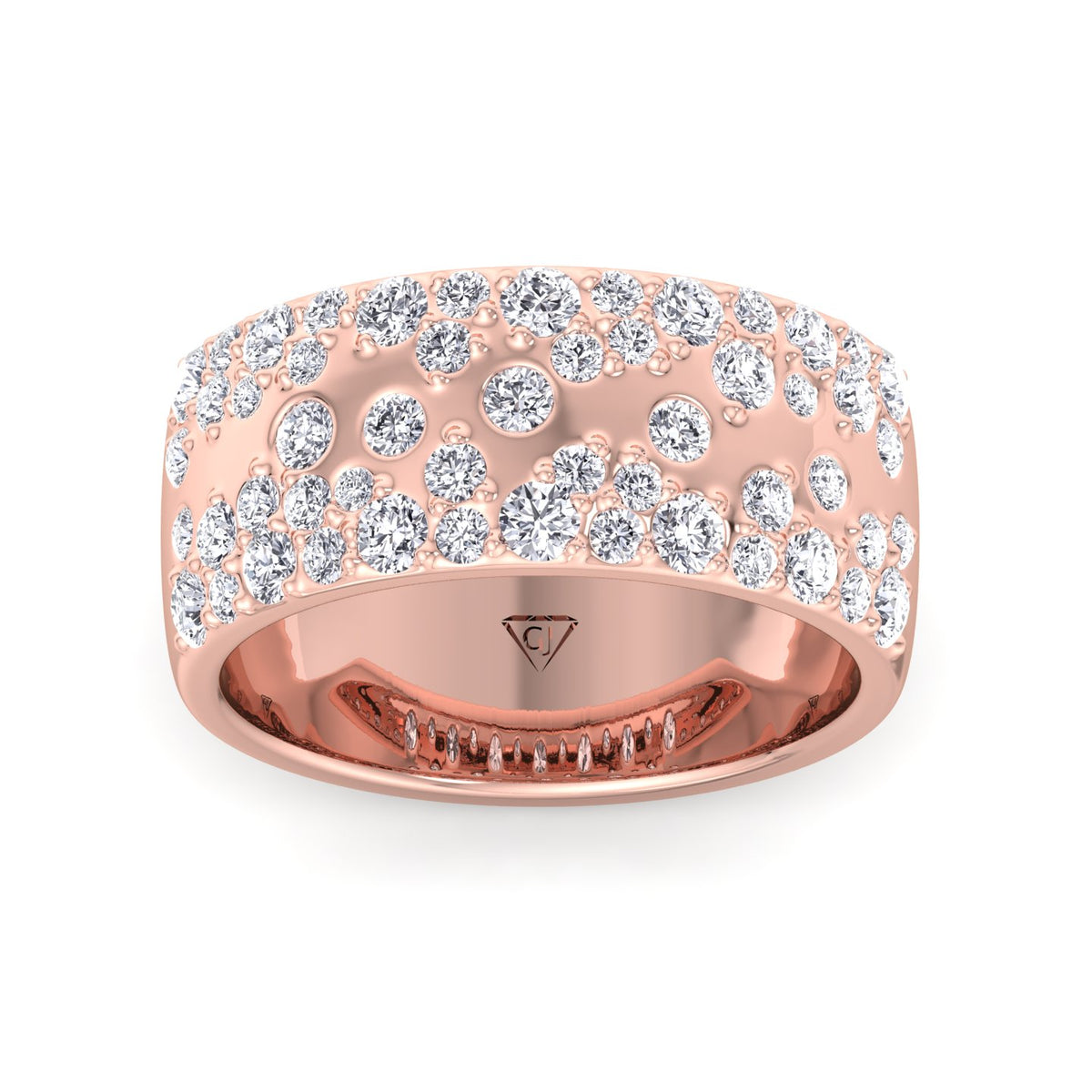 Cellini - Wide Natural Diamond Cigar Band - Gem Jewelers Co