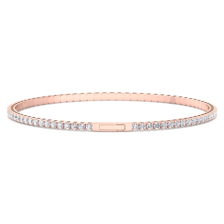 Flexible Natural Diamond Full Bangle in 14K rose Gold 2ct