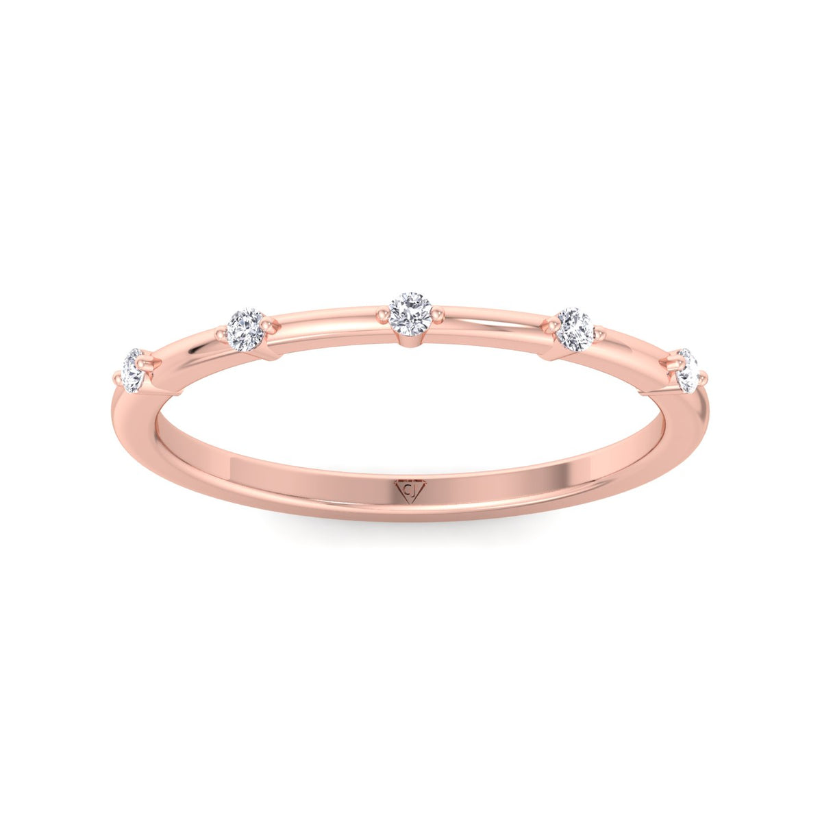 Myra - 5 Stone Round Diamond Dainty Ring Single Prong - Gem Jewelers Co