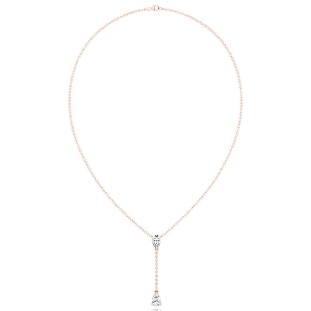 .50CT Pear Shape Natural Diamond Lariat Necklace